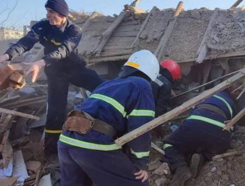 Consequences of air strike on the city of Bashtanka in the Nikolaev area