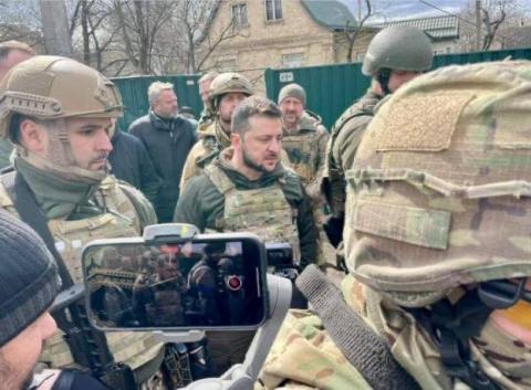 President of Ukraine Volodymyr Zelensky visited Bucha, where evidence of massacres of civilians was found