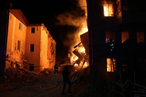 In Kharkiv, rescuers contained a fire in a residential building fired upon by the rushists
