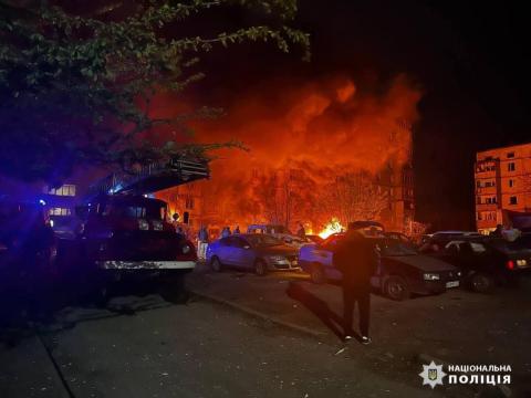 Missile attack on Uman: at the point of hitting a high-rise building