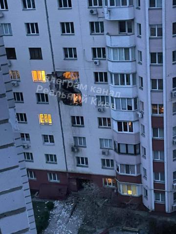 In the city of Ukrainka, Kyiv region, fragments of a Russian rocket hit a high-rise building