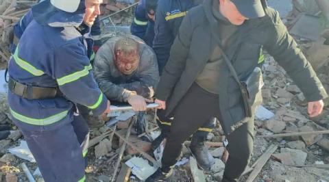 Consequences of air strike on the city of Bashtanka in the Nikolaev area