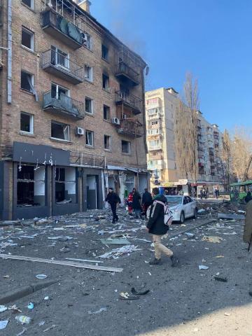 In Kyiv, the wreckage of a rocket fell on the road in Kurenivka. One person was killed and six were injured