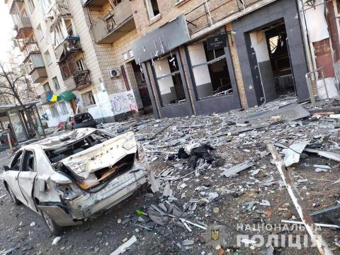In Kyiv, the wreckage of a rocket fell on the road in Kurenivka. One person was killed and six were injured