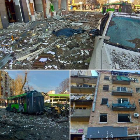 In Kyiv, the wreckage of a rocket fell on the road in Kurenivka. One person was killed and six were injured
