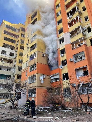 In Kharkiv, as a result of enemy shelling, the building of a higher educational institution was damaged and residential buildings were killed and injured