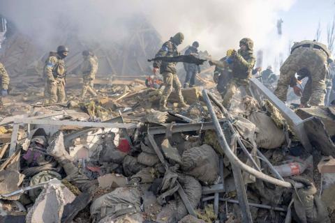 Yesterday orcs with a rocket hit our sleeping soldiers, rescue operation still goes