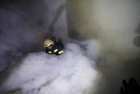 In Kiev as a result of hit of the remains of the shot down rocket there was a fire on the territory of the private estate