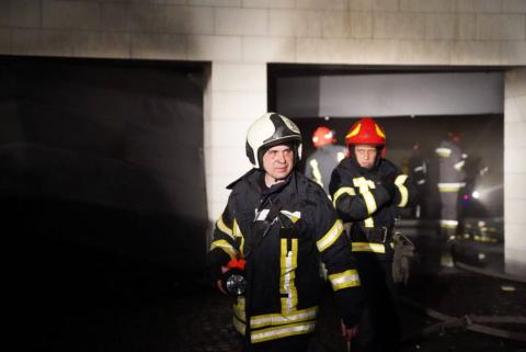 In Kiev as a result of hit of the remains of the shot down rocket there was a fire on the territory of the private estate