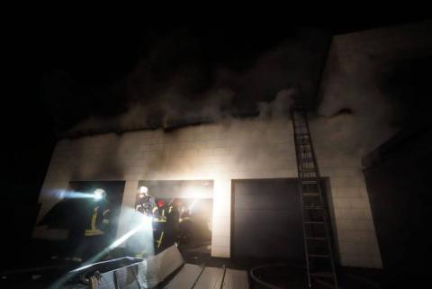 In Kiev as a result of hit of the remains of the shot down rocket there was a fire on the territory of the private estate