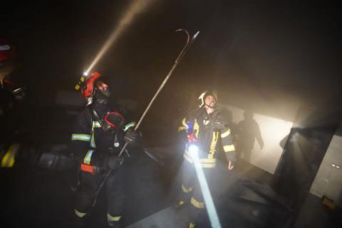 In Kiev as a result of hit of the remains of the shot down rocket there was a fire on the territory of the private estate