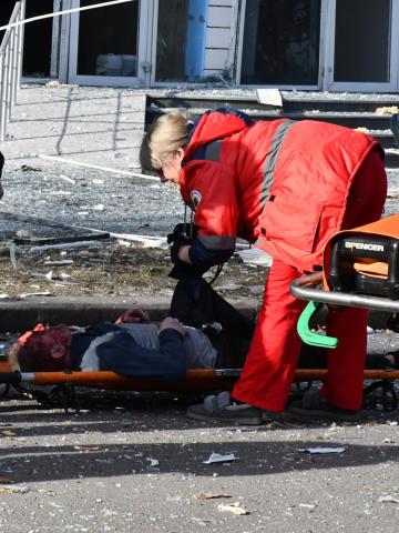 On March 29, at about 08:45 in Mykolayiv, as a result of shelling and hitting a nine-storey administrative building