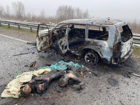 British Foreign Secretary Liz Trass reacted to the horrific photos of tortured Ukrainians