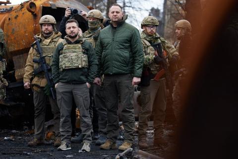 President of Ukraine Volodymyr Zelensky visited Bucha, where evidence of massacres of civilians was found