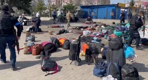 Cassette Iskander - on the Kramatorsk railway station hit the Russian Nazis