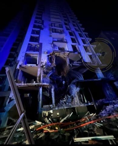 In Kyiv, a residential building was partially destroyed as a result of enemy shelling