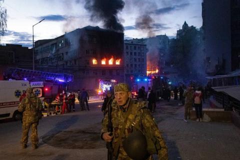 In Kyiv, a residential building was partially destroyed as a result of enemy shelling