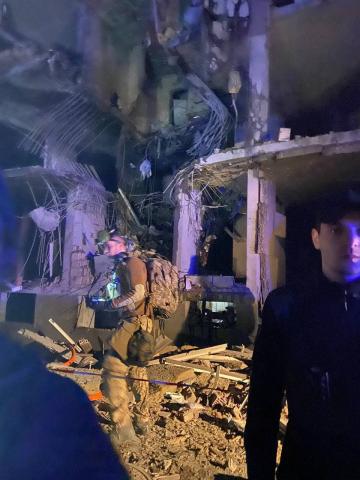 In Kyiv, a residential building was partially destroyed as a result of enemy shelling