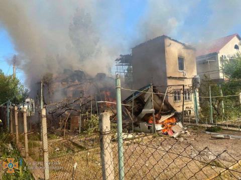 Rescuers eliminate the consequences of a missile strike in the Odessa region