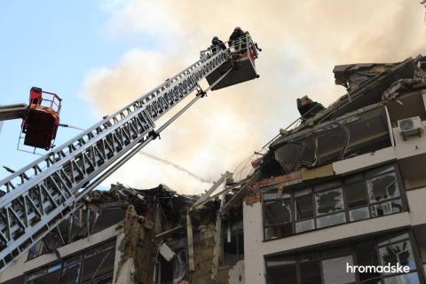 Search and rescue operations are underway in a residential building in the Shevchenkivskyi district where the rocket hit