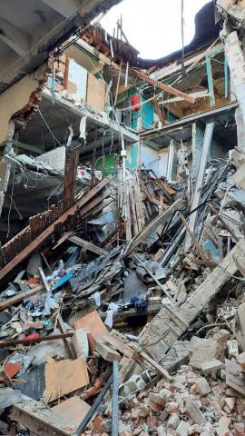 In Kharkiv, rescuers contained a fire in a residential building fired upon by the rushists