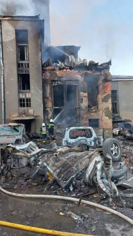 In Kharkiv, rescuers contained a fire in a residential building fired upon by the rushists