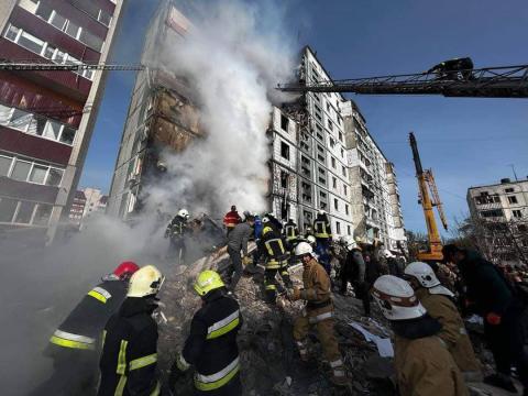 Missile attack on Uman: at the point of hitting a high-rise building