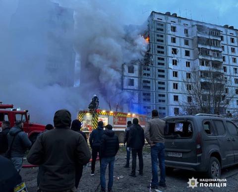 Missile attack on Uman: at the point of hitting a high-rise building