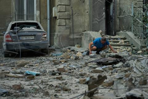 The Transfiguration Cathedral in the very center of Odessa was destroyed.