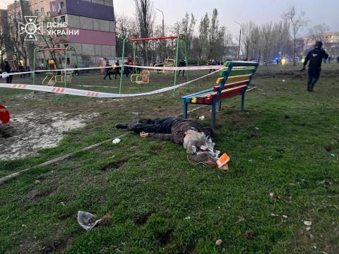Kryvyi Rih. About an hour ago, the russians killed 12 people, including 3 children; more than fifty others were injured.