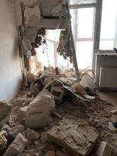 Today in Kyiv the wreckage of an enemy rocket fell on a residential area and caused a fire