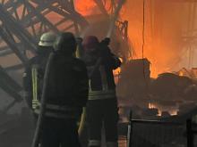 On March 29, a fire broke out in a warehouse building in Brovary district as a result of an enemy shell