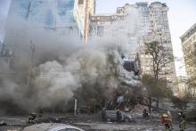 As a result of an attack by kamikaze drones, an explosion occurred in a residential building in the Shevchenko district of the capital.