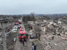 Consequences of enemy rocket fire on Zaporozhye.